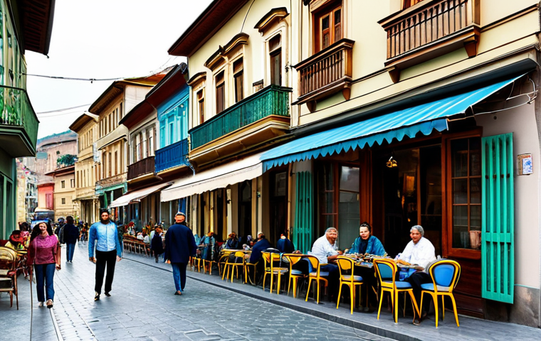 **

"A vibrant street scene in Tbilisi's Old Town, Betlemi Street, featuring historic houses with colorful balconies, a charming cafe with outdoor seating, and pedestrians in modest clothing enjoying the atmosphere, safe for work, appropriate content, fully clothed, professional quality, perfect anatomy, natural proportions, family-friendly."

**